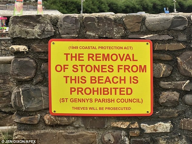 The case emerged after complaints that beach visitors are being ‘aggressively’ threatened with prosecution for taking stones home from Crackington Haven.
