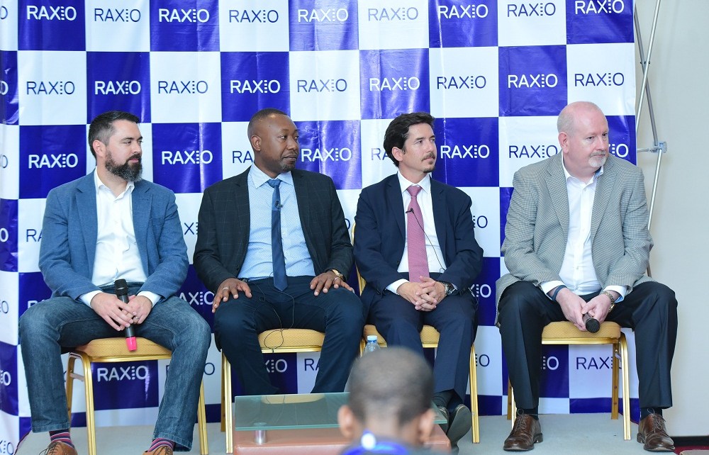 (L-R) Mr James Wilman - Data Centre Consultant at Future-tech (Designer of Raxio DC), James Byaruhanga, Raxio General Manager, Robert Mullins, Lead Partner, Roha Africa (lead investors) and Bernard Geoghegan – of KPL Consult, the (International Consultant for Raxio) address a press conference at Raxio Data Centre’s launch on 4th October 2018 at Kampala Serena Hotel.