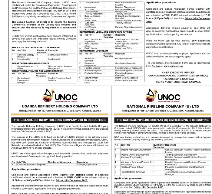 Jobs at Uganda National Oil Company