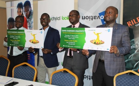 (L-R) Mr. Amos Otienno, the Deputy GM Golf Course Hotel, Mr. Walter Wafula, the Business Unit Head brainchild BCW, Mr. Alex Bazirake, Roke Telkom's Third Party Account and Mr. Rinaldi Jamugisa, PR, Digital and Comms Manager brainchild BCW at the press launch.