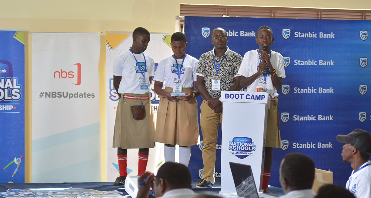 Nyakasura School students make a presentation