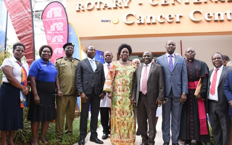 Speaker of Parliament Rebecca Kadaga launches the 8th edition of the Rotary Cancer Run at Nsambya Hospital on Tuesday