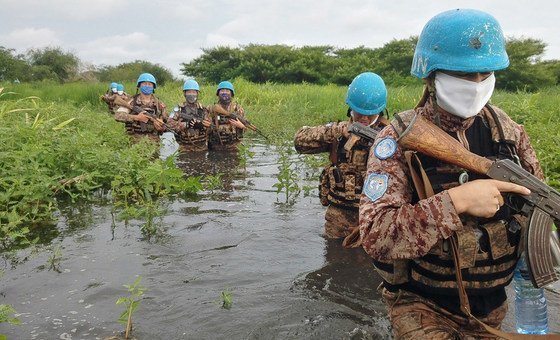 UNMISS peacekeepers provided a secure escort to local women UNMISS peacekeepers provided a secure escort to local women